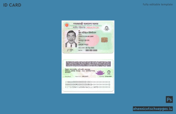 Vorschau eines Ausweisbeispiels für Bangladesch